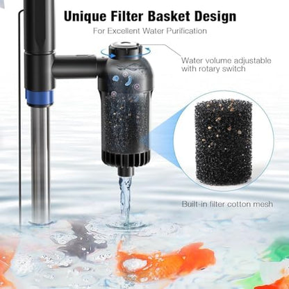 Bedee aquarium cleaner power controller and flow settings