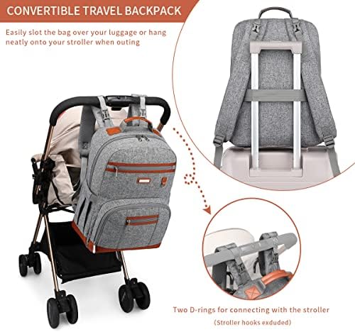 Billiton Mashi diaper bag backpack open interior with multiple compartments