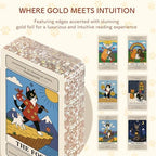 BWTY guided cute tarot deck with gold foil edge showing upright and reversed meanings