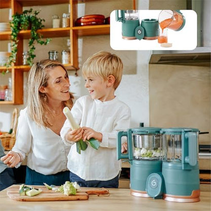 Babymoov glass containers filled with healthy homemade baby food portions for weekly meal prep