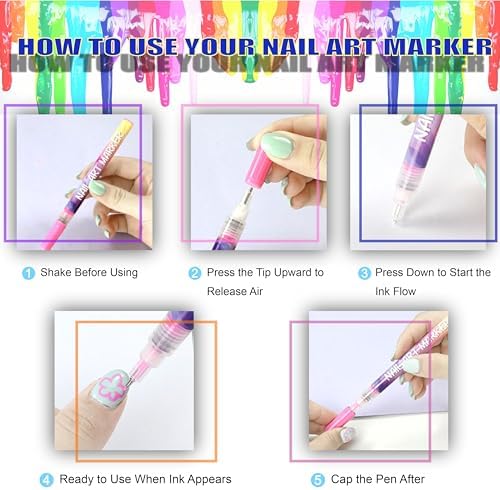 Close up of 0.5mm fine tip on Dujuanus nail art marker