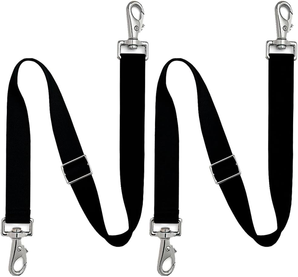 Gaitwin premium horse blanket leg straps front view showing black elastic band and silver metal snaps