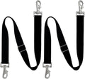 Gaitwin premium horse blanket leg straps front view showing black elastic band and silver metal snaps