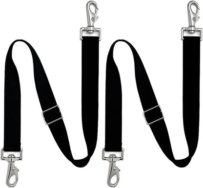 Gaitwin premium horse blanket leg straps front view showing black elastic band and silver metal snaps
