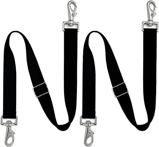 Gaitwin premium horse blanket leg straps front view showing black elastic band and silver metal snaps