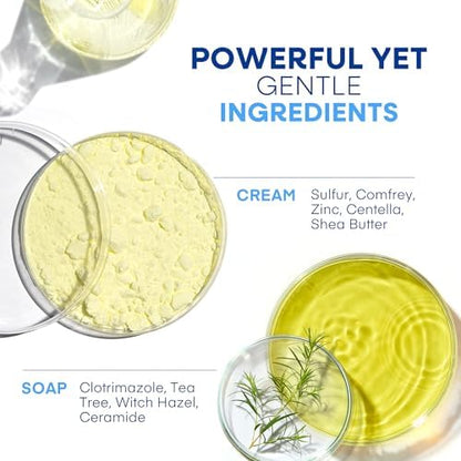 Close-up of the four ounce Hermon Clotrimazole cleansing bar for male intimate hygiene