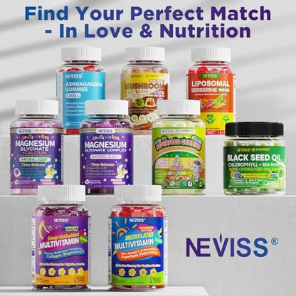 Neviss Magnesium Bisglycinate Sugar Free Supplements showing the nutritional facts and clean vegan ingredients list.