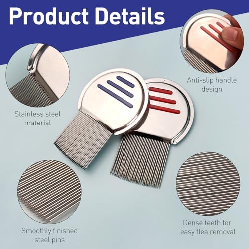 Jigfew stainless steel louse comb with ergonomic anti-slip handle.