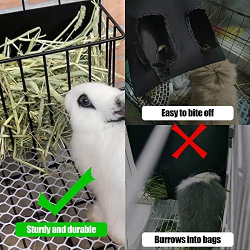 2PCS Rabbit Hay Feeder Guinea Pig Hay Feeder with Heavy-Duty Metal Frame Rabbit Hay Holder for Cage - Bunny Hay Feeder,for Rabbits Guinea Pigs Bunny Chinchillas - Image 5