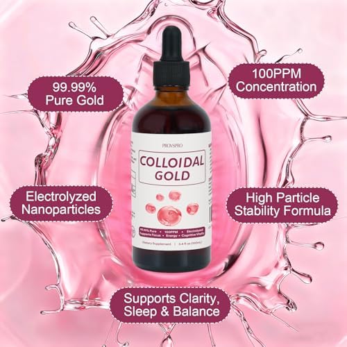 Colloidal gold 4 fluid ounces bottle glass container close-up