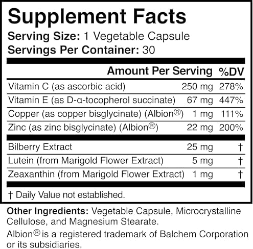 Visigard 30 vegetable capsules supplement bottle back view nutritional facts