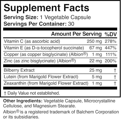 Visigard vision support supplement bottle with natural ingredients text