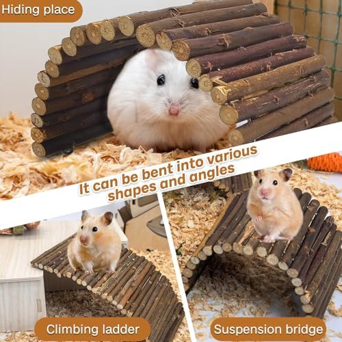 Two pack natural wood hamster toys displayed side by side