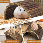 Two pack natural wood hamster toys displayed side by side