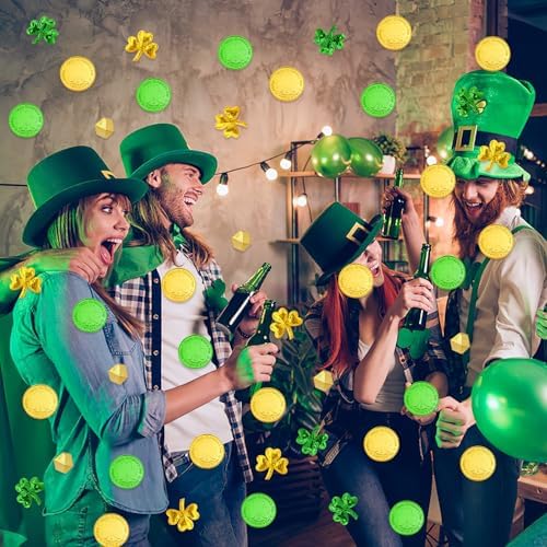 Complete package layout of MARFOREVER two hundred forty pieces St Patricks Day festive event decoration set.