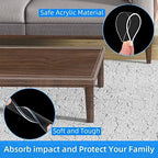 Transparent edge guard protecting a sharp cabinet corner