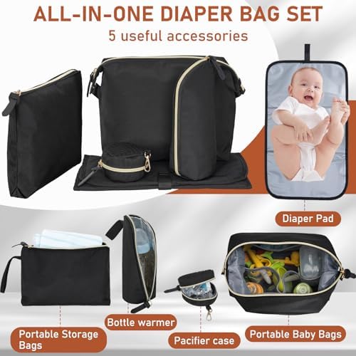Lasuk travel diaper bag set with changing mat