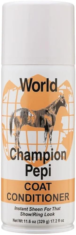 World Champion Pepi Coat Conditioner aerosol spray for professional equine show ring prep and detangling
