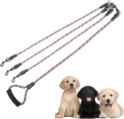 3 Way Reflective Heavy Duty Dog Lead Leash for Small Medium Large Dogs, Rope Dog Leash, 360 degrees Swivel Tangle Free with Comfortable Handle, Support Add to Multiple Rope - Image 11