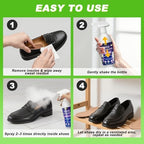 Meuvcol authentic USA imported shoe freshener package highlighting its eco friendly and biodegradable formulation for family use