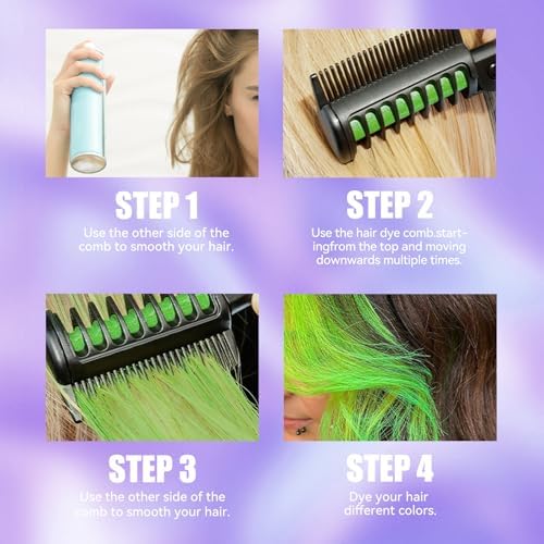 Temporary silver hair dye comb for cosplay styling