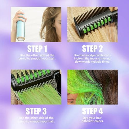 Temporary silver hair dye comb for cosplay styling