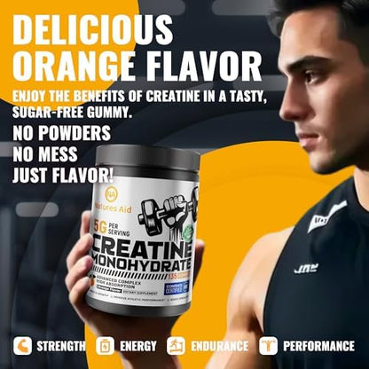 Natures Aid NSF Certified Creatine Gummy texture display
