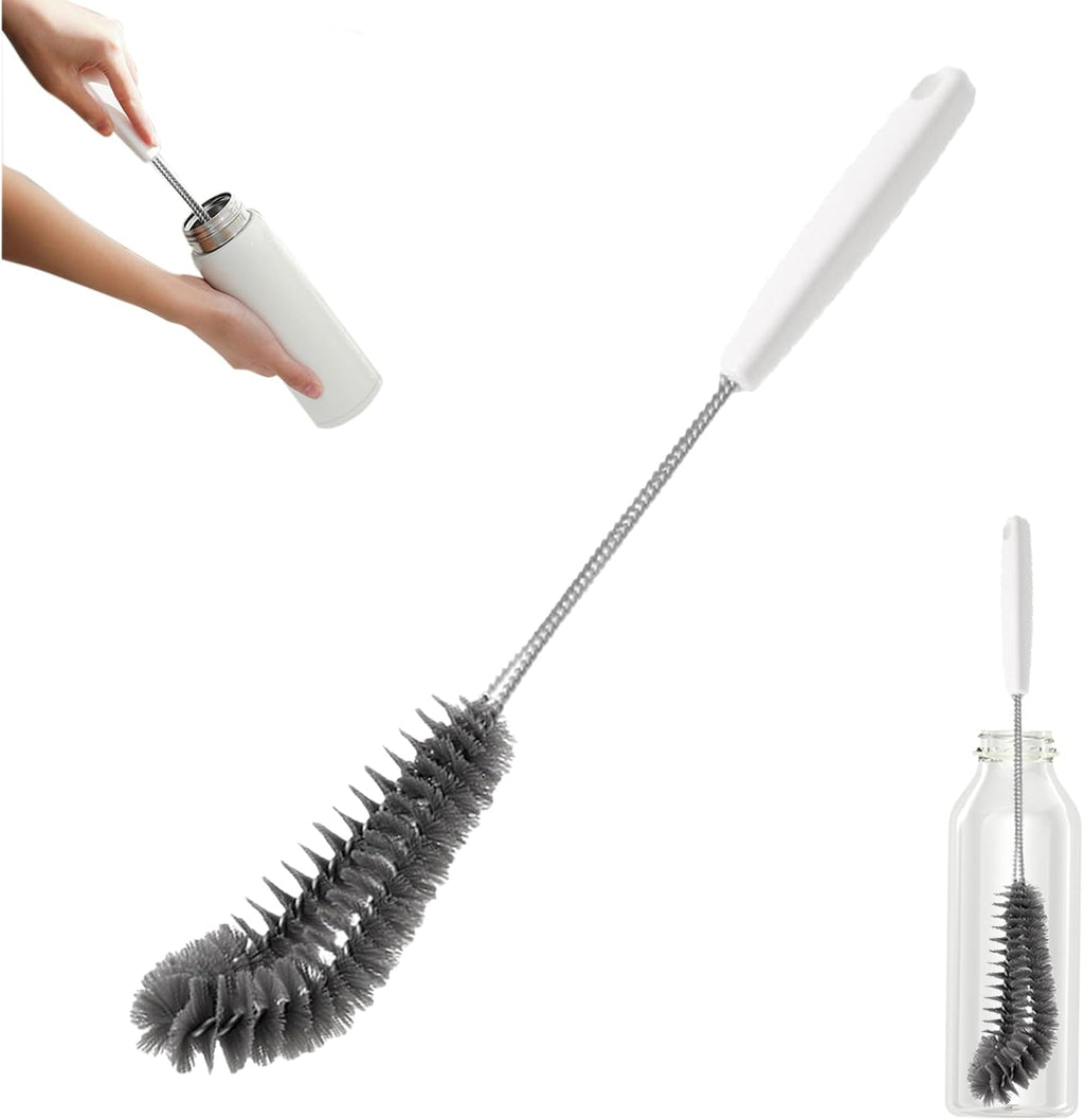 Kwude 15.7 inch flexible black bottle cleaning brush front view