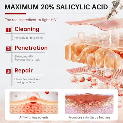 Precision applicator brush included with QQE maximum strength wart removal solution.