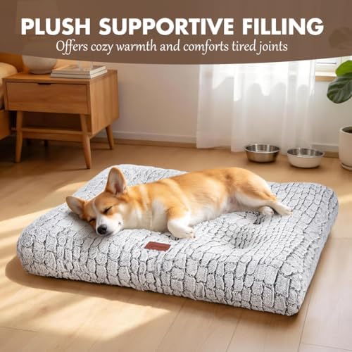 Dog Bed Crate Pad - Soft Fluffy Pet Cushion Mat for Small Dogs, Anti-Slip Comfy Kennel Pad for Puppy Crates - Image 4