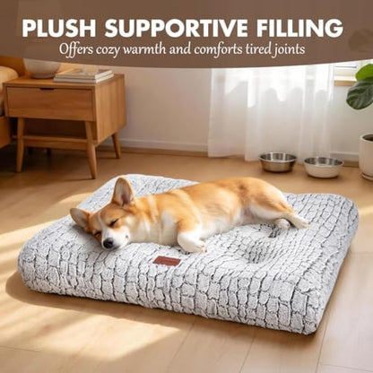 Dog Bed Crate Pad - Soft Fluffy Pet Cushion Mat for Small Dogs, Anti-Slip Comfy Kennel Pad for Puppy Crates - Image 4