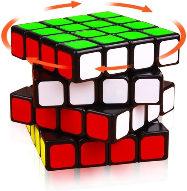 Close up view of the durable ABS plastic construction on the IRRDFO 4x4 speed cube.