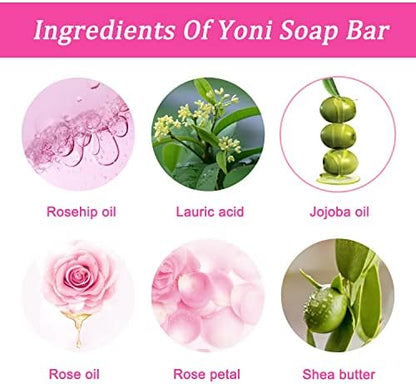 Authentic USA imported BASSI yoni soap set with foaming accessories.