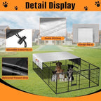 Foldable pet enclosure sun shade with integrated side toy pockets
