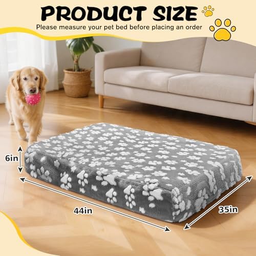 Square BALAPET replacement pet bed cover stretched over a medium size dog mattress