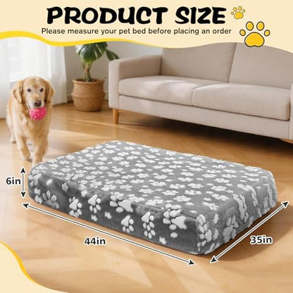 Square BALAPET replacement pet bed cover stretched over a medium size dog mattress