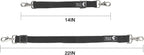 HackFond equestrian replacement hardware showing two durable black elastic surcingle belly straps flatly laid out.