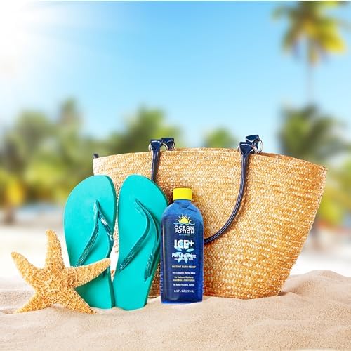 Blue cooling gel texture of Ocean Potion skin repair treatment for minor burns