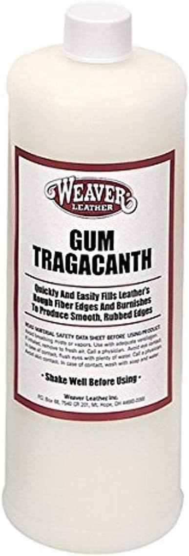 Weaver Leather Supply Gum Tragacanth 1 Quart Bottle Front View Leather Burnishing Gum