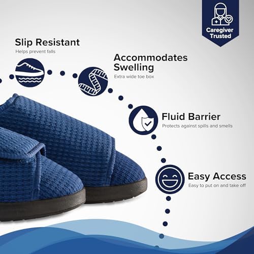 Silverts women's house shoes for edema showing memory foam interior