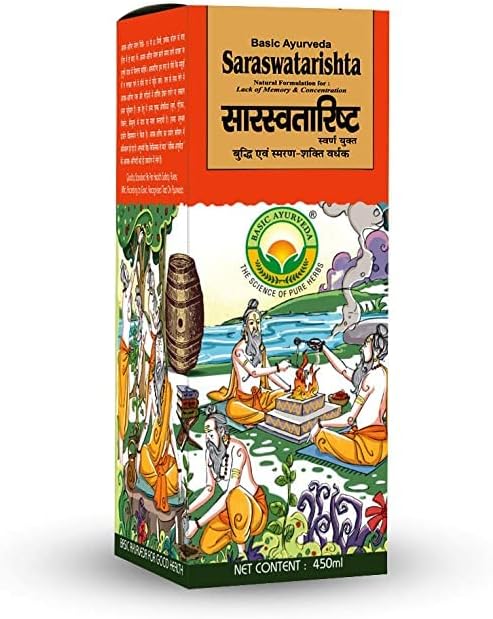 Basic Ayurveda Saraswatarishta Gold herbal supplement packaging