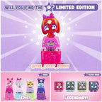 Back of the product box showing safety information and various cute themes to find
