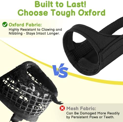 Close up of reinforced Oxford fabric muzzle material