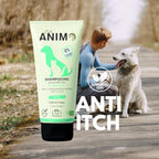Cuteanimo premium cat and dog shampoo emphasizing the organic Moroccan argan oil nourishment.