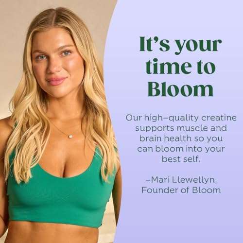 Lifestyle setup featuring Bloom Nutrition creatine tub for fitness routines