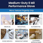 Side view of Adenna Gold medical exam gloves packaging showing 6 mil thickness