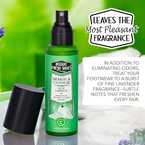 Fast acting footwear freshener for boots and athletic gear