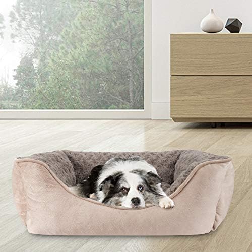JOEJOY Rectangle Dog Bed for Large Medium Small Dogs - Washable Orthopedic Sofa Bed, Soft Breathable Puppy & Pet Cuddler, Durable Calming Dog Bed with Anti-Slip Bottom, Multiple Sizes, Beige - Image 7
