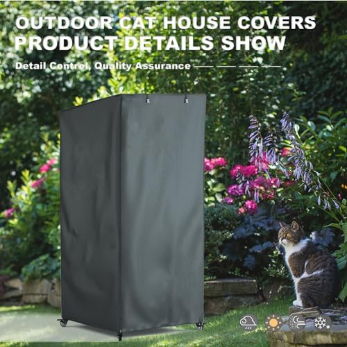 Seal Bailey feral cat condo cover displayed open to demonstrate the premium quality and density of the 600D material