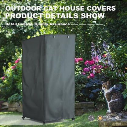 Seal Bailey feral cat condo cover displayed open to demonstrate the premium quality and density of the 600D material